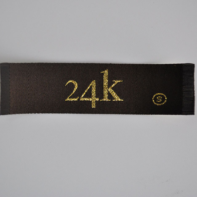 Gold thread woven label for garment QD-WL-0011