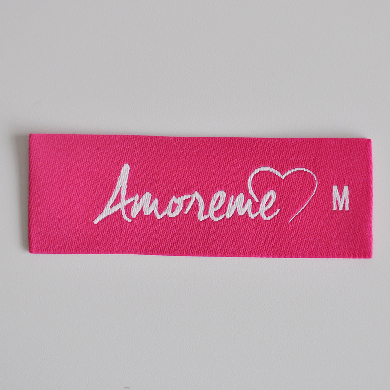 Red Woven label 