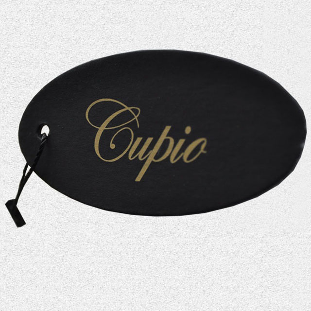 Irregular shape black cardboard hangtag QD-HT-0030