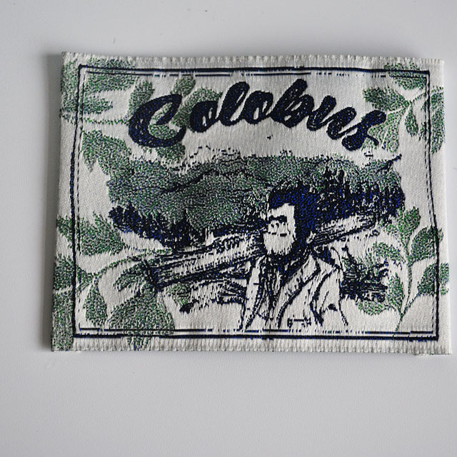 Green woven garment label QD-WL-0023